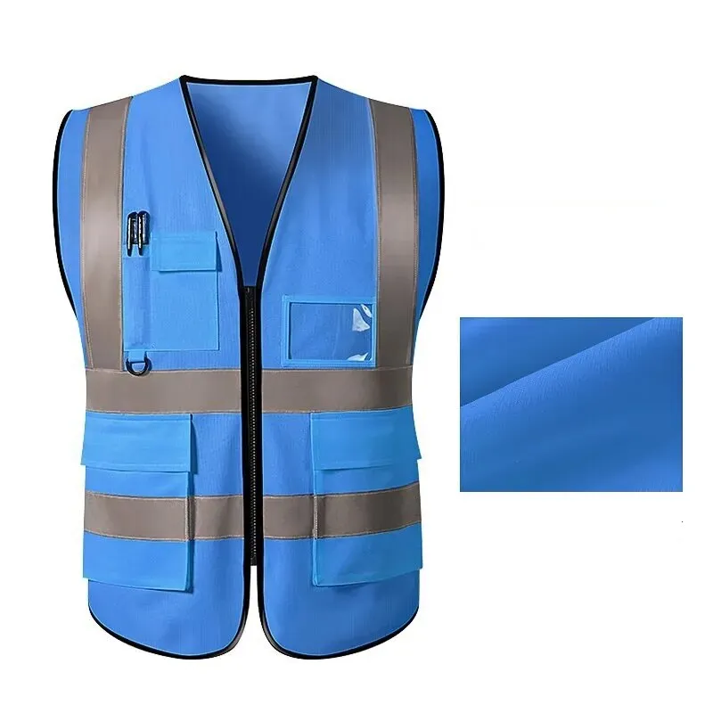 Unisex High Visibility Sleeveless Waistcoat with reflective stripes. Ideal for Security, Warehouse Workers, Cycling