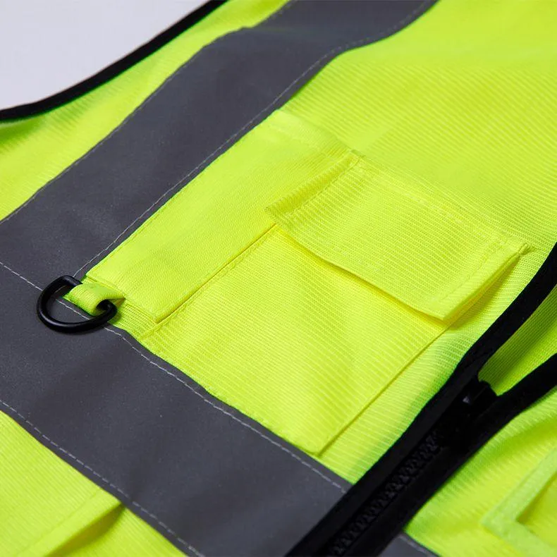 Unisex High Visibility Sleeveless Waistcoat with reflective stripes. Ideal for Security, Warehouse Workers, Cycling