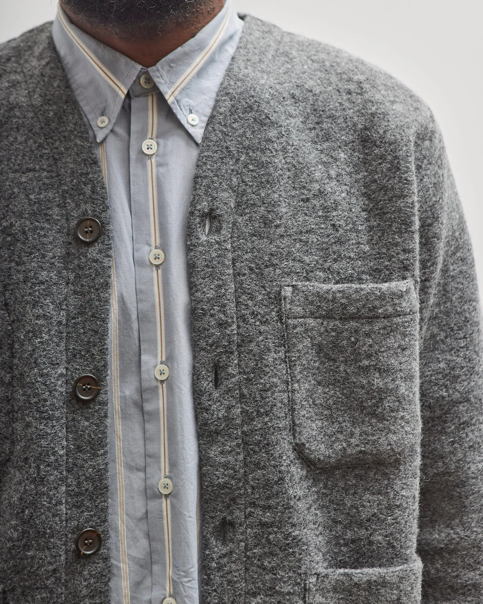 Universal Works Cardigan, Grey Marl