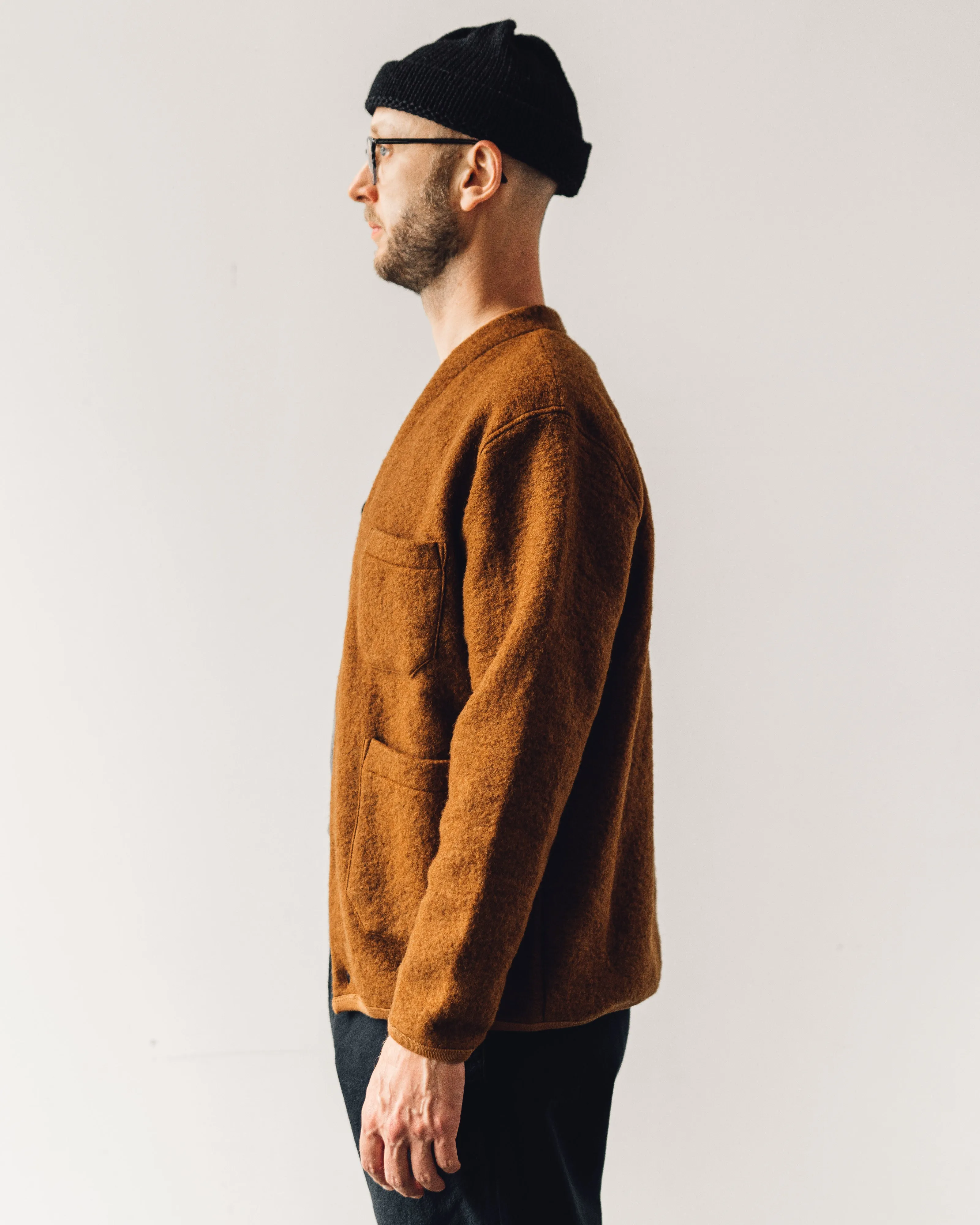 Universal Works Fleece Cardigan, Rust