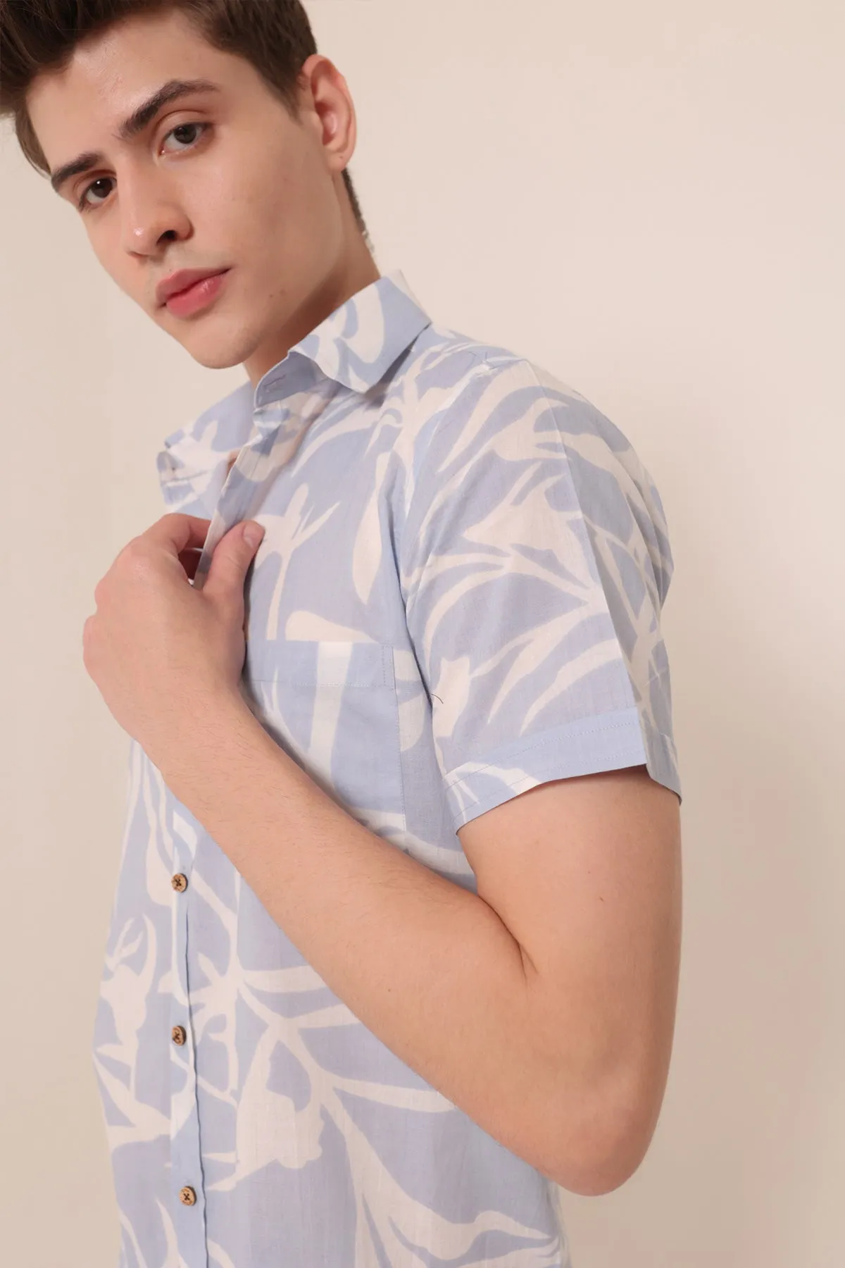 Vanilla Sky  print cotton shirt half sleeves | Style Matters