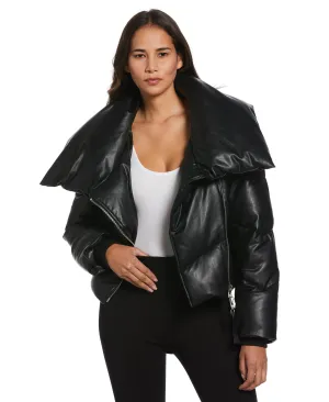 Vegan Leather Puffer Jacket