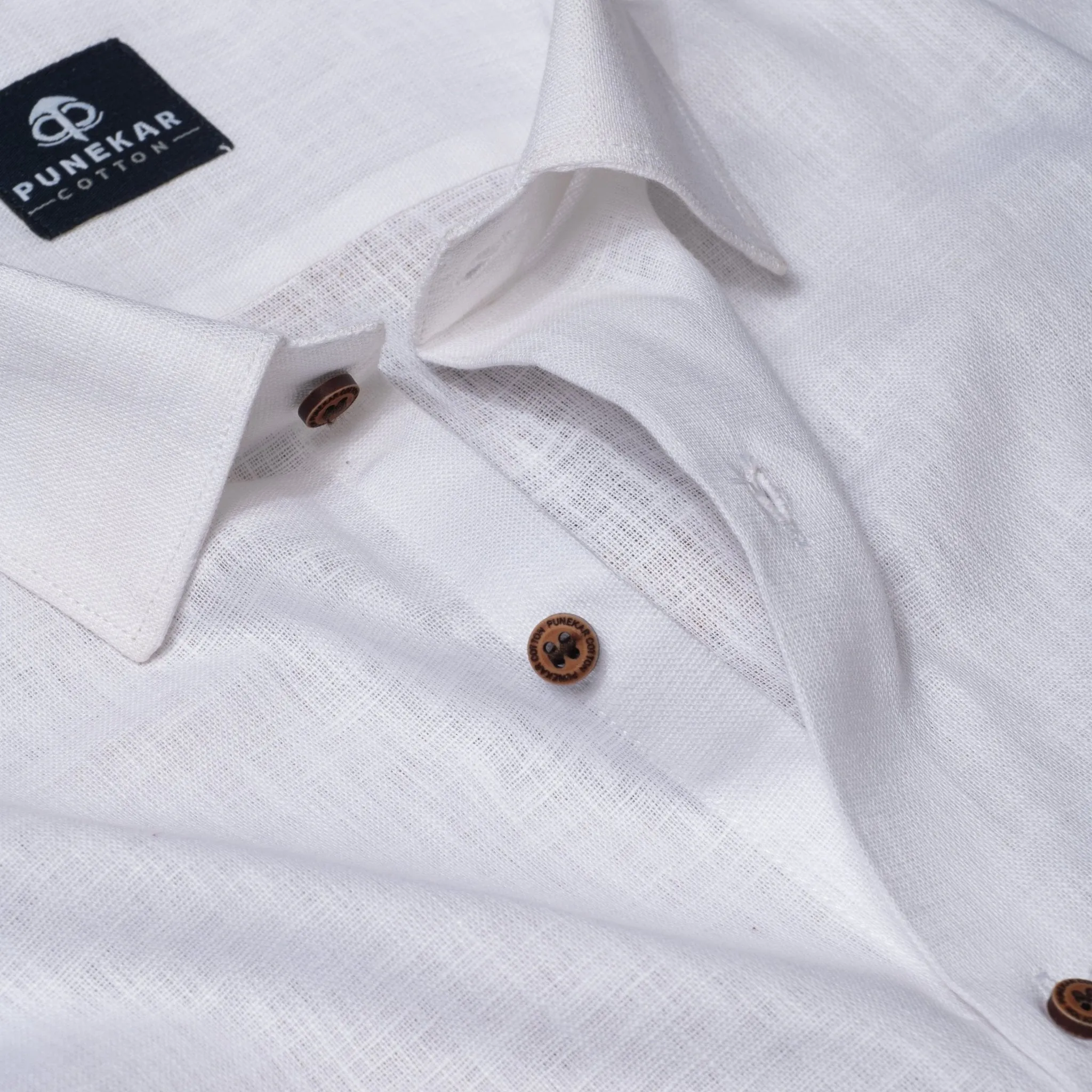 White Color Linen Formal Shirts For Men