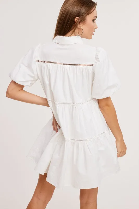 White Poplin Shirt Mini Dress