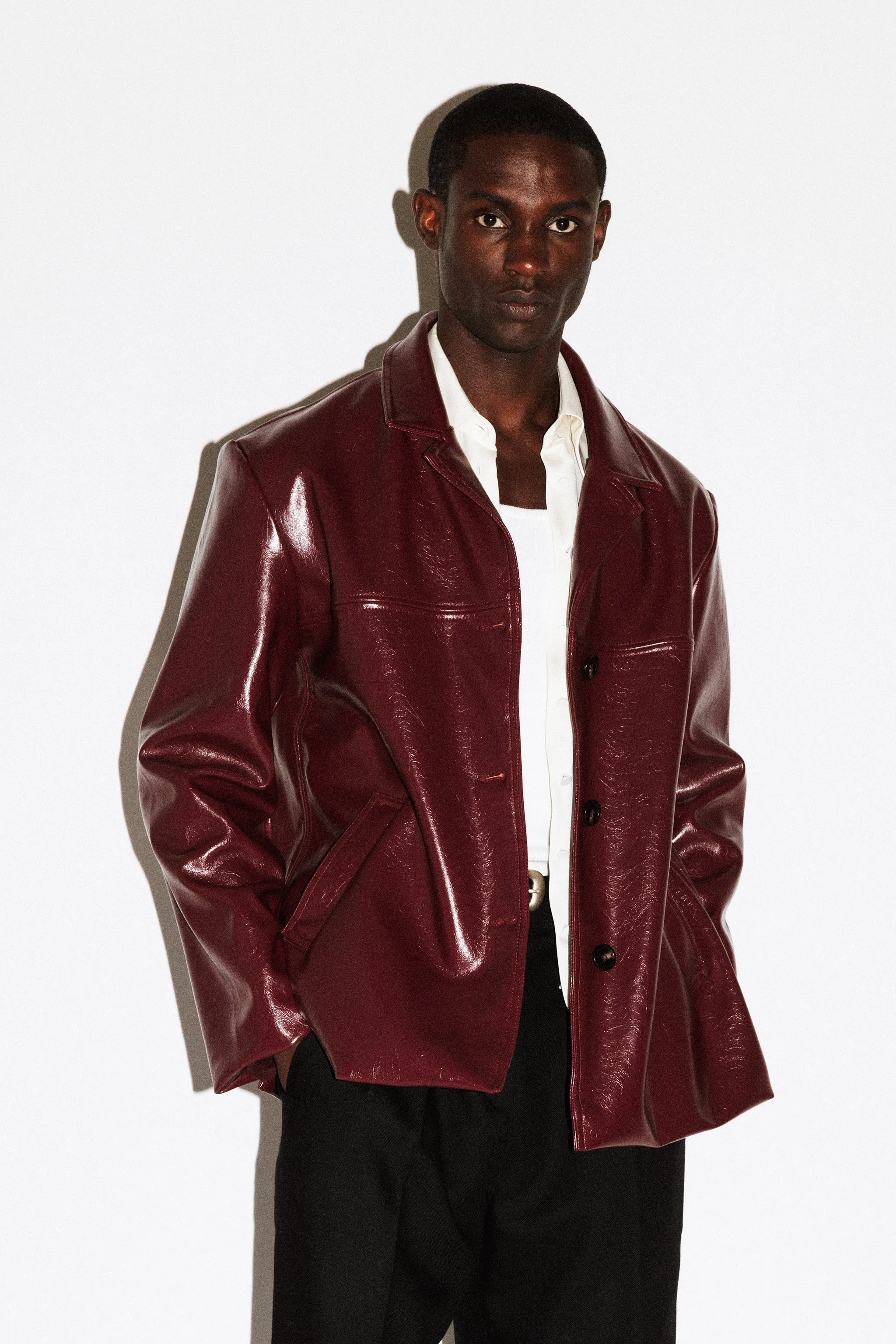 Wiltern Vinyl Blazer  |  Cherry