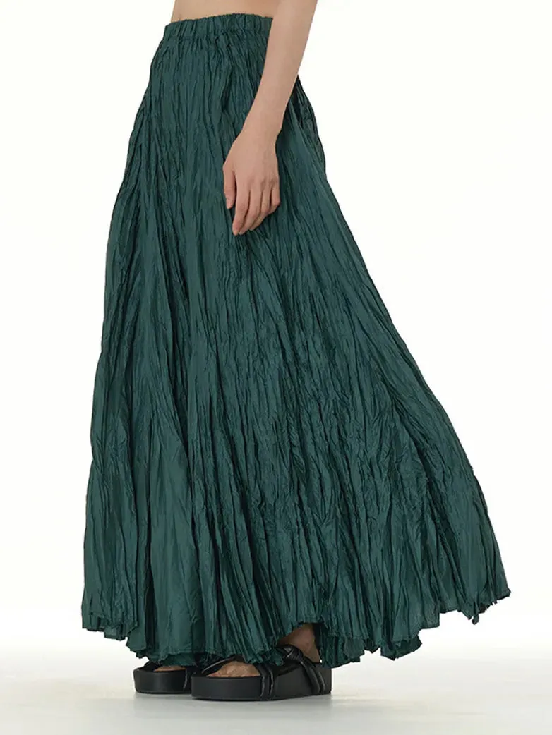 Women Renaissance Skirts Pleated Textured Oversize Skirt