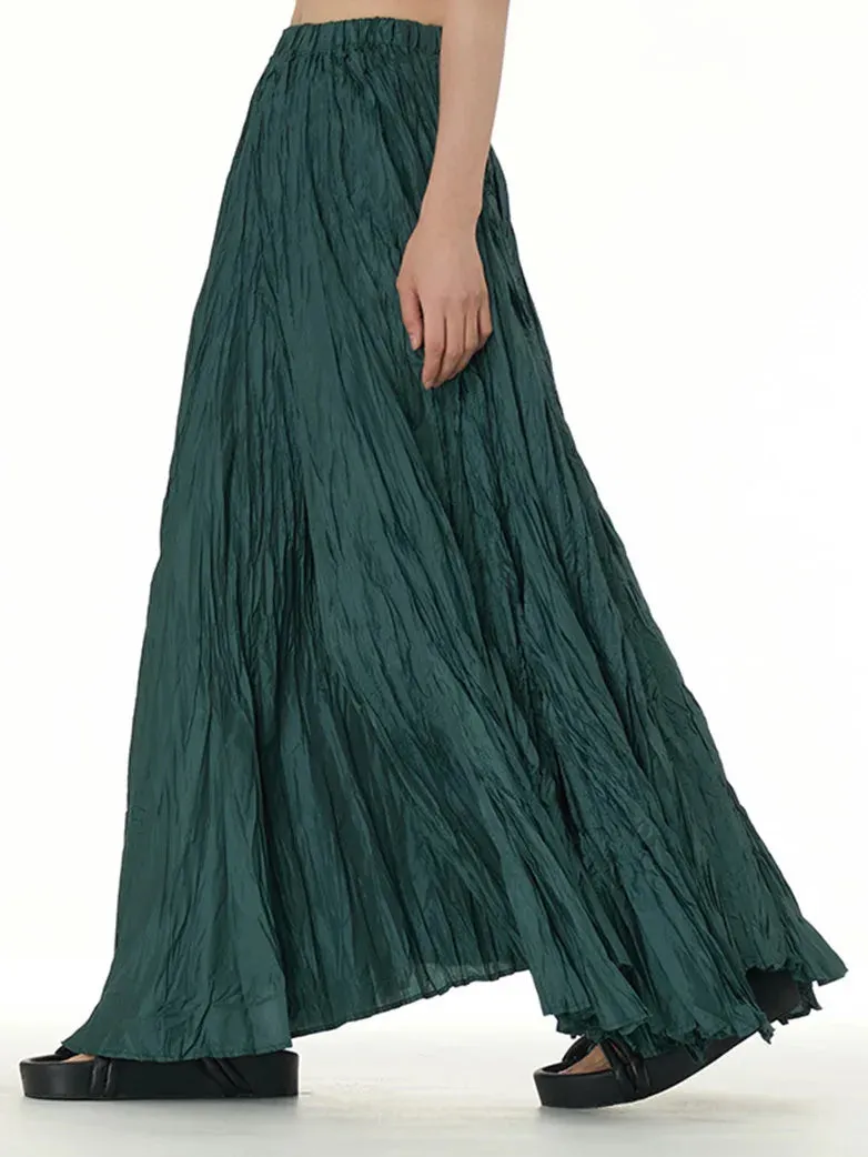 Women Renaissance Skirts Pleated Textured Oversize Skirt