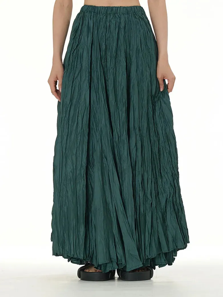 Women Renaissance Skirts Pleated Textured Oversize Skirt