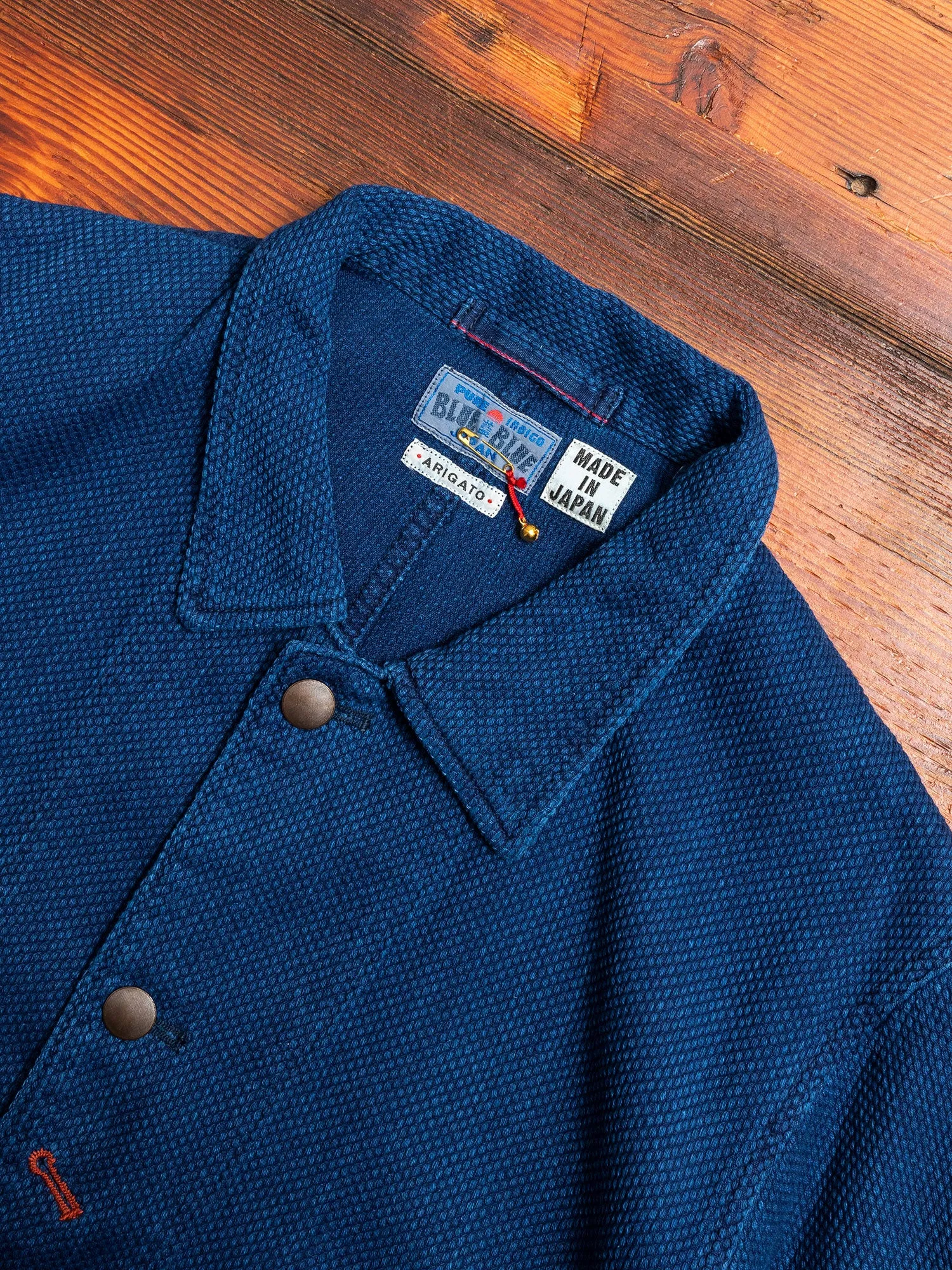 Yarn Dyed Sashiko Railroad Jacket in Indigo